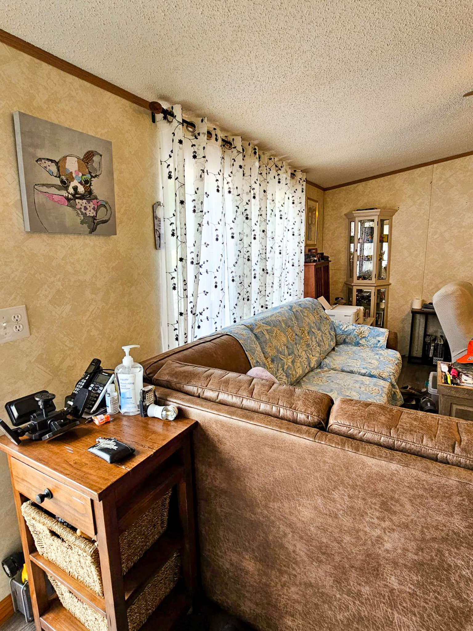 Living room in the home of Sponsored Residential Providers Janice and Kenny Cox in Willis, Virginia, featuring comfortable seating, large windows, and a welcoming gathering space.