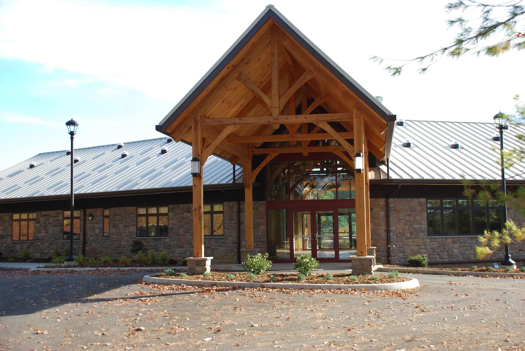 Front view of the Wall Residences main office in Floyd