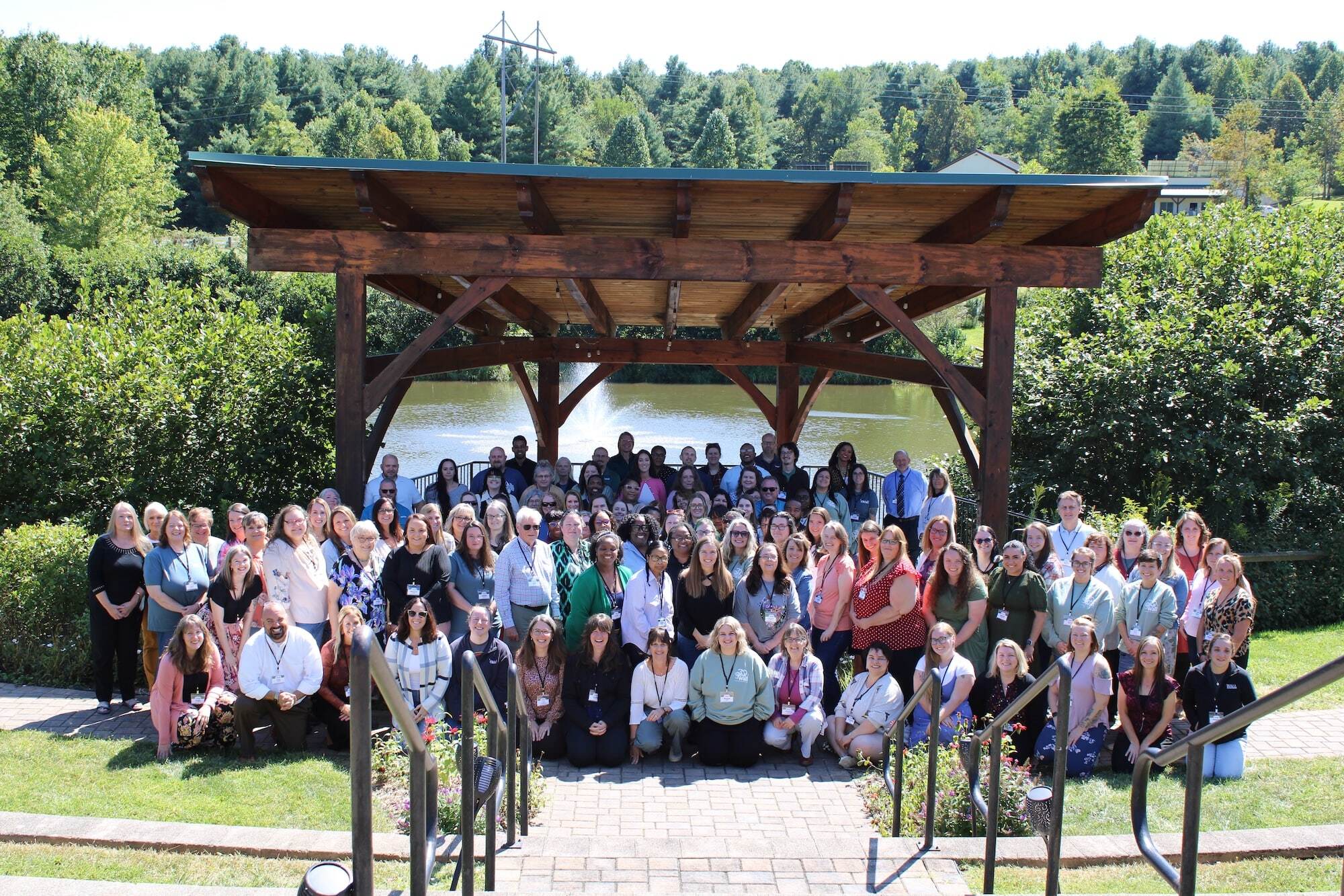 Group photo of the wall team