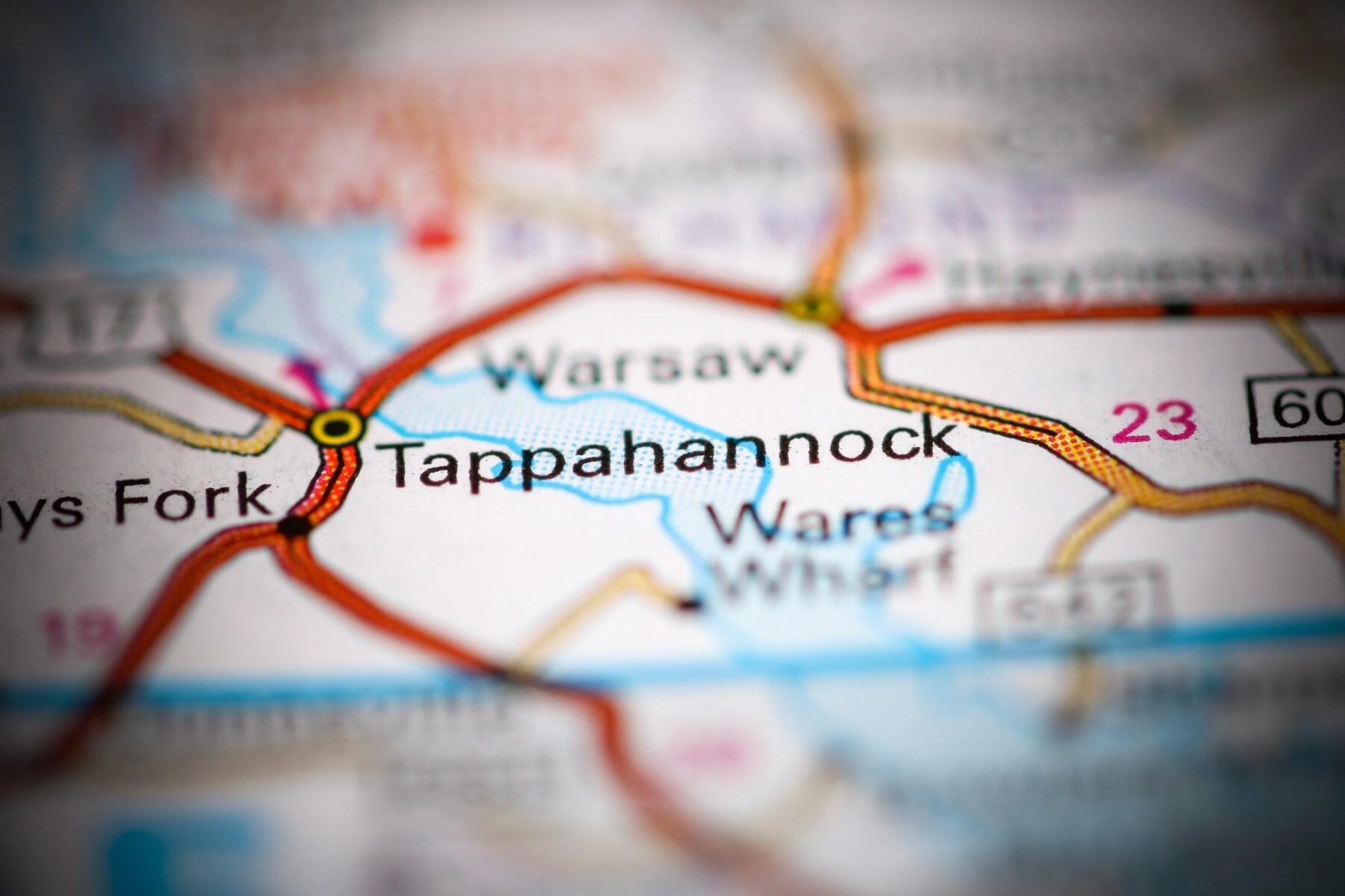 Map showing Tappahannock in Middle Peninsula/Northern Neck, Virginia