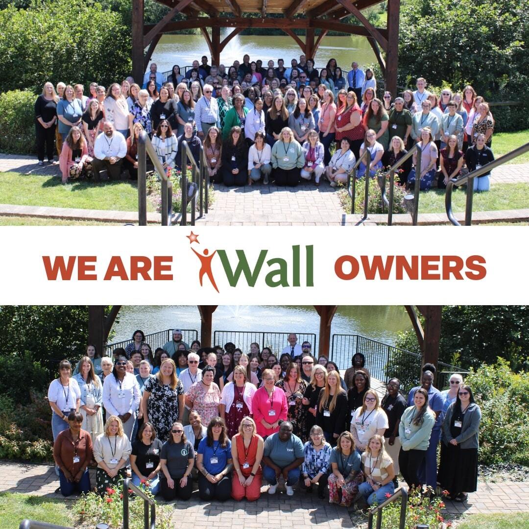 Group photos of our staff with a text graphic of “We are Wall Owners”